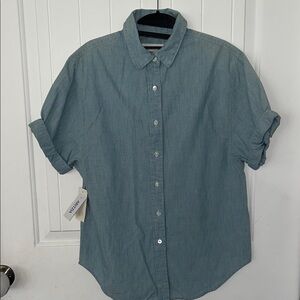 Aritzia Casual Denim Blue Button-Down Shirt